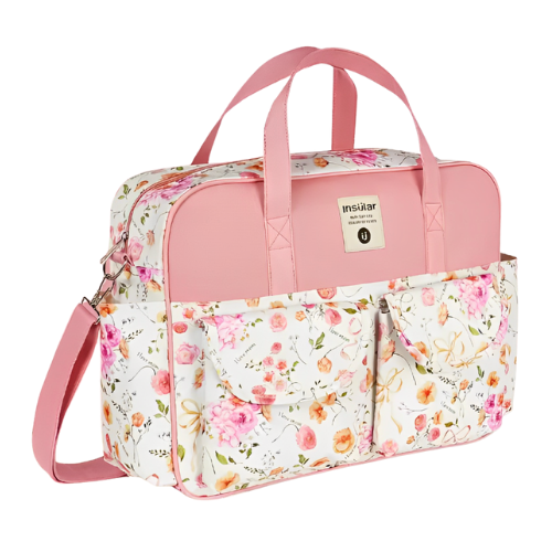 Bolsa maternidade feminina - FLORAL SUAVE